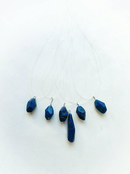 Bohemian blue Silicone crystal necklace, silicone jewelry,boho silicone crystal pendant,gift for her,boho crystal pendant, silicone crystal