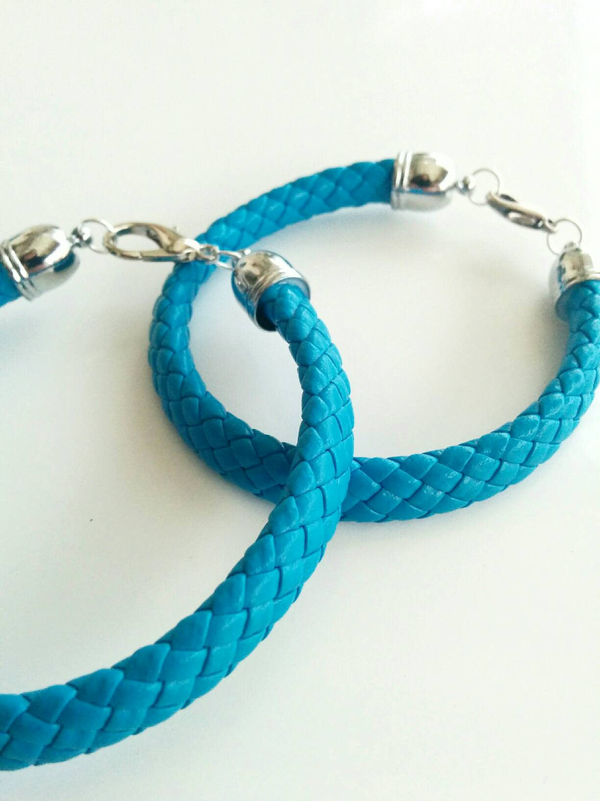 Boho blue and yellow leather bracelets, blue leather bracelet, thick bracelet, yellow bracelet, boho blue bracelet, hippie bracelet