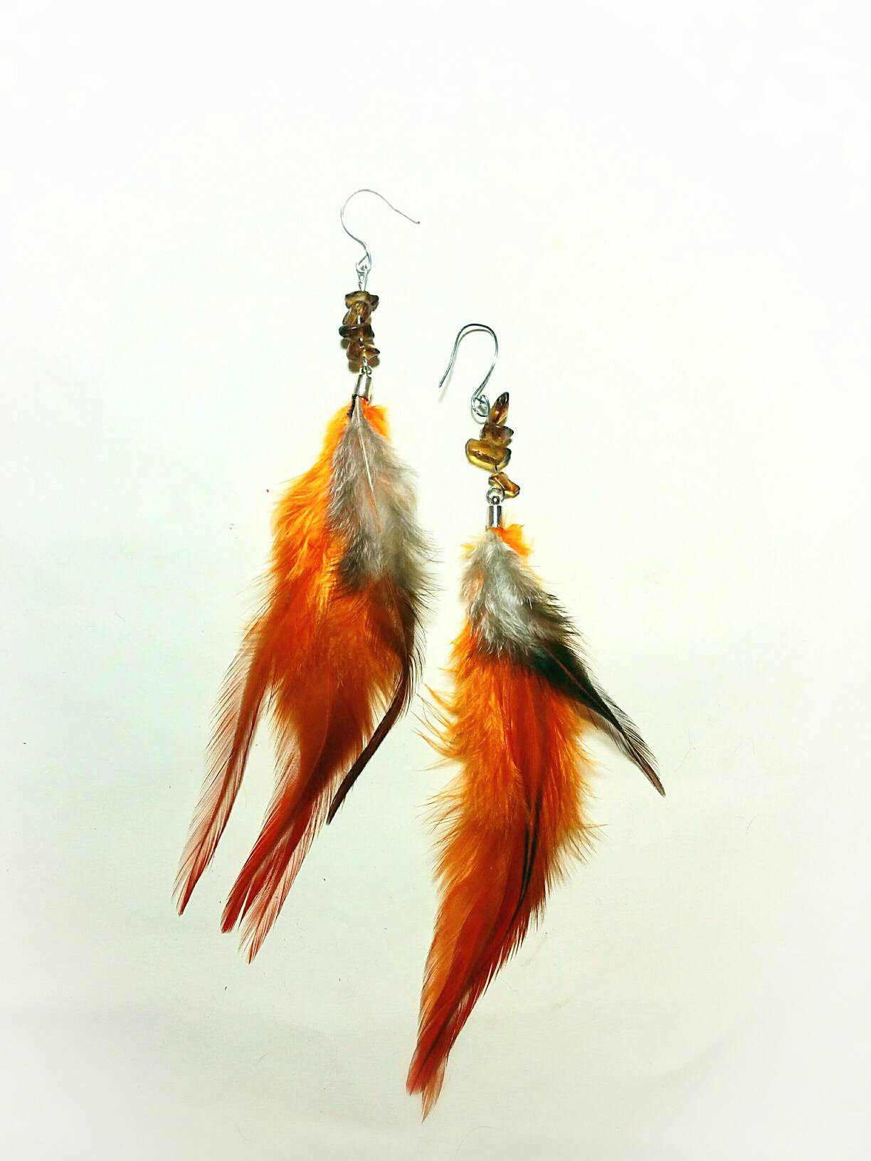 Long Turquoise and Sterling Silver Feather Earrings – Silver Eagle Gallery