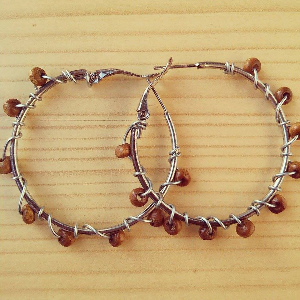 Beaded hoop earrings/boho hoops/ stainless hoop earrings/beaded earrings/ hoop earrings/boho hoop earrings /bohemian earrings/ hippie hoops