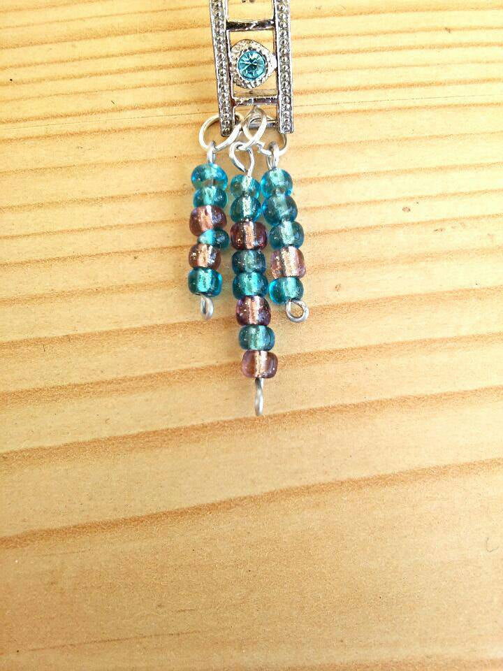 Silver blue diamond earrings/  silver earrings/ hippie earrings/ boho earrings/boho beaded earrings/ bohemian earrings/ boho silver earring