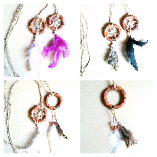 Festival dreamcatcher necklace/dreamcatcher necklace/long necklace/ black feather dreamcatcher/ boho dreamcatcher/boho necklace/burned wood