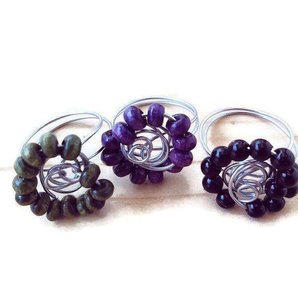 Flower ring hippie bracelet set/boho birthday bangles/bracelet set/hippie ring set/boho bangles set/flower ring set/hippie bracelet set