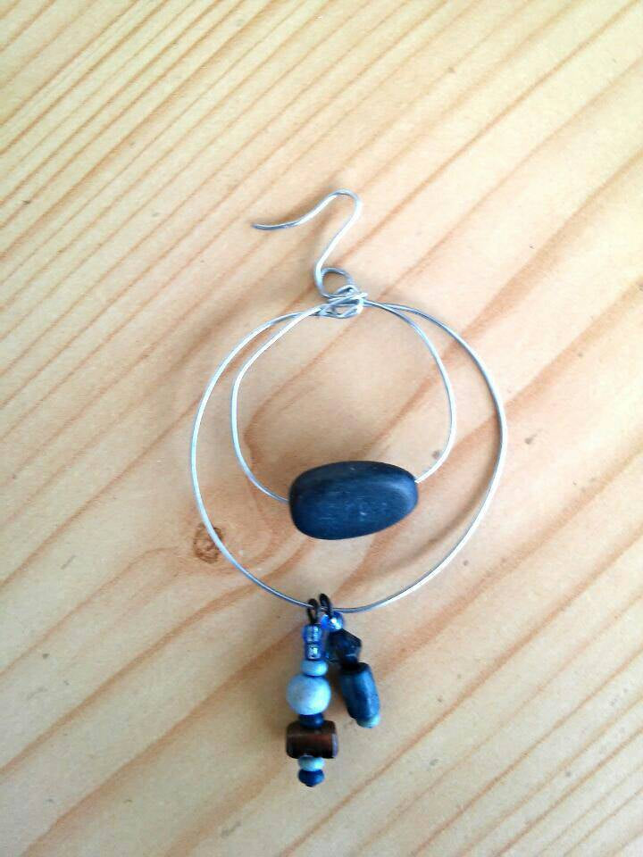Double boho hoop earrings/boho earrings/hippie earrings/hoop earrings/blue hoop earrings/gift for her/hippie hoops/blue bohemian hoops